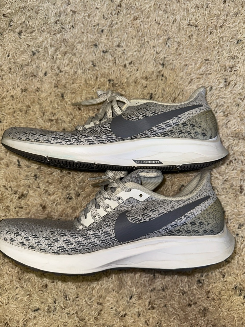 Nike Women's Light Grey Knit Running Sneakers - Picture 5 of 9